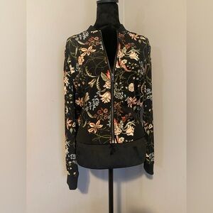 IZ Byer Floral Bomber Jacket Size Medium Junior